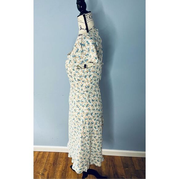 Aveloria Women’s S White Floral Cap Sleeve U-Neck Lined Dress - Picture 6 of 11